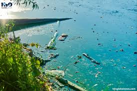 River pollution flowing into sea